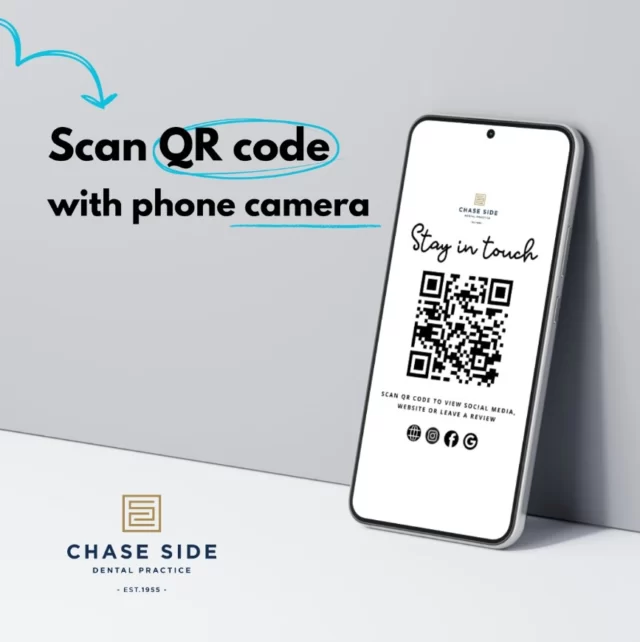 Look out for the QR code displayed prominently at our reception and in the surgeries! Scan the QR code with your phone camera to gain quick access to our online links:

🌐Visit our website to explore our services, learn about our team and stay up to date on the latest practice news.

😁Connect with us on social media to join our community and engage with fellow patients.

💬Share your experience with us by leaving a Google review.

#chasesidedentalpractice #chaseside #enfield #dentistenfield #dental #dentist #dentalhealth #dentistlondon #northlondondentist #implants #teethwhiteninglondon #endodontics #compositebonding #generaldentistrylondon #hygienelondon #hygienist