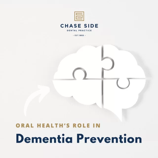 Nearly 1 million people in the UK are living with dementia. While factors like diet, exercise and mental stimulation are commonly discussed for lowering dementia risk, one often overlooked aspect is oral health.

Studies suggest that maintaining good oral hygiene could potentially reduce the risk of developing dementia later in life. By prioritising your oral care routine, you could be safeguarding not just your smile but also your cognitive function.

Schedule your next appointment to learn more!🔍

#OralHealth #DementiaPrevention #BrainWellness #chasesidedentalpractice #chaseside #enfield #dentistenfield