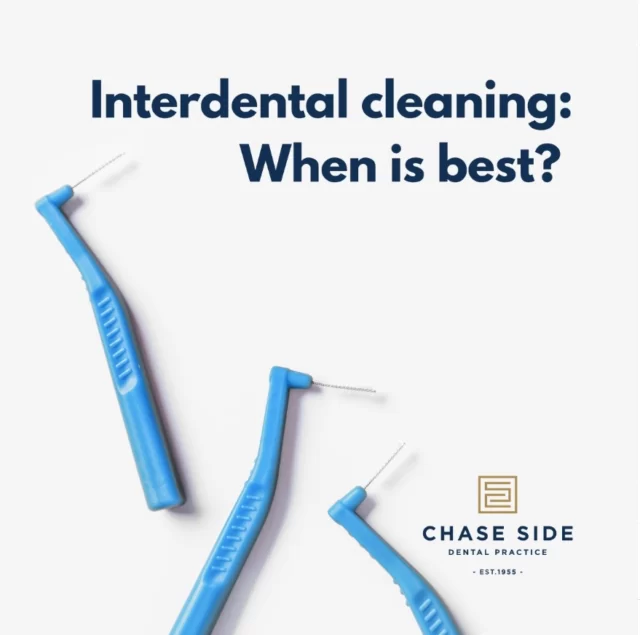 When is the best time to clean in between your teeth? 🤔

It’s best to floss or use interdental brushes before brushing your teeth. If necessary, rinse with water after cleaning between your teeth.

After brushing, remember to spit out the toothpaste but do not rinse with water or mouthwash.

💡 TIP: If you often feel tired before bedtime, try cleaning between your teeth while watching TV in the evening. Then brush your teeth just before going to sleep. If night time cleaning isn't possible, do it in the morning instead.

For more tips on interdental cleaning, our friendly hygienist is here to help. Schedule an appointment today!

📞 020 8363 6363
📨 contact@chasesidedental.co.uk
🌍 www.chasesidedental.co.uk