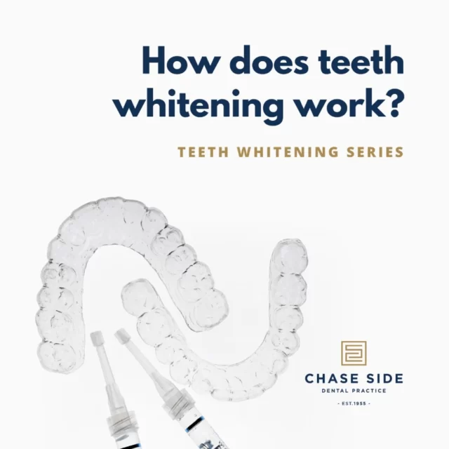 · How it works: The active ingredient (carbamide peroxide) is broken down, allowing oxygen to enter the enamel and dentine, resulting in the lightening of the tooth colour itself.

· Process: The treatment usually takes between 2 to 6 weeks, depending on the extent of discoloration. For severe tetracycline stains, it might take 6 to 12 months for noticeable results.

· Sensitivity: It is normal for some individuals may experience sensitivity during the whitening process. Consult your dentist for tips on minimising discomfort.

· Maintenance: Whitened teeth generally stay bright for 1 to 3 years. However, touch-ups every 6 to 12 months might be needed, especially if you consume coffee, red wine or cola, which can speed up discoloration.

· Safety: Research shows that dentist-prescribed home whitening is safe for your teeth, gums and other tissues of the mouth. The whitening agents used have a neutral pH.

For the best results and personalised advice, always follow your dentist’s recommendations.

#TeethWhitening #OralHealth #BrightSmile #chasesidedentalpractice #chaseside #enfield #dentistenfield #dental #dentist #dentalhealth #dentistlondon #northlondondentist #implants #teethwhiteninglondon #endodontics #compositebonding #generaldentistrylondon #hygienelondon #hygienist