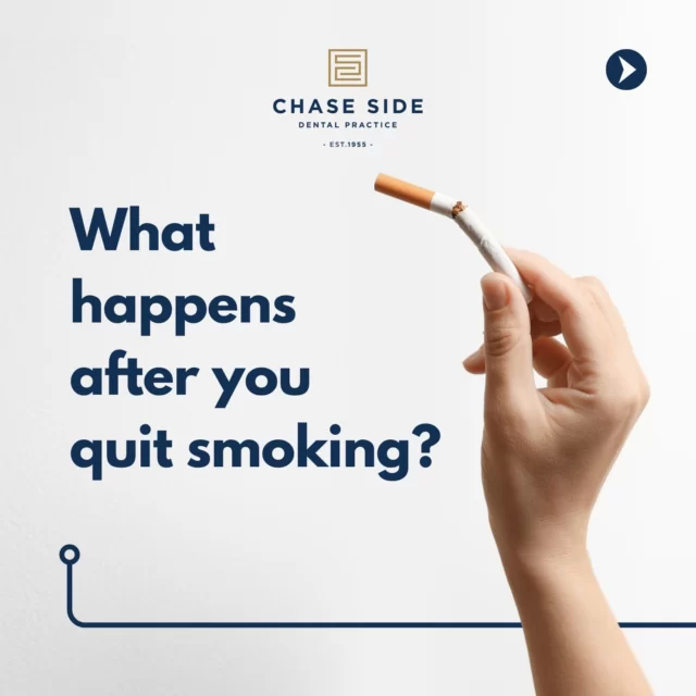 It's never too late to quit smoking and many of the health benefits happen faster than you think! 💪🚭. Swipe to see the incredible changes your body goes through after your last cigarette👉

Need support? You can find free advice and tools to help you quit at NHS Smokefree: https://www.nhs.uk/.../nhs-stop-smoking-services-help.../

or you can visit your local pharmacy. You've got this! 💙

#QuitSmoking #HealthyHabits #BreatheEasy #WellnessJourney #NHSSmokefree #YouCanDoIt #chasesidedentalpractice #chaseside #enfield #dentistenfield #dental #dentist #dentalhealth #dentistlondon #northlondondentist #implants #teethwhiteninglondon #endodontics #compositebonding #generaldentistrylondon #hygienelondon #hygienist