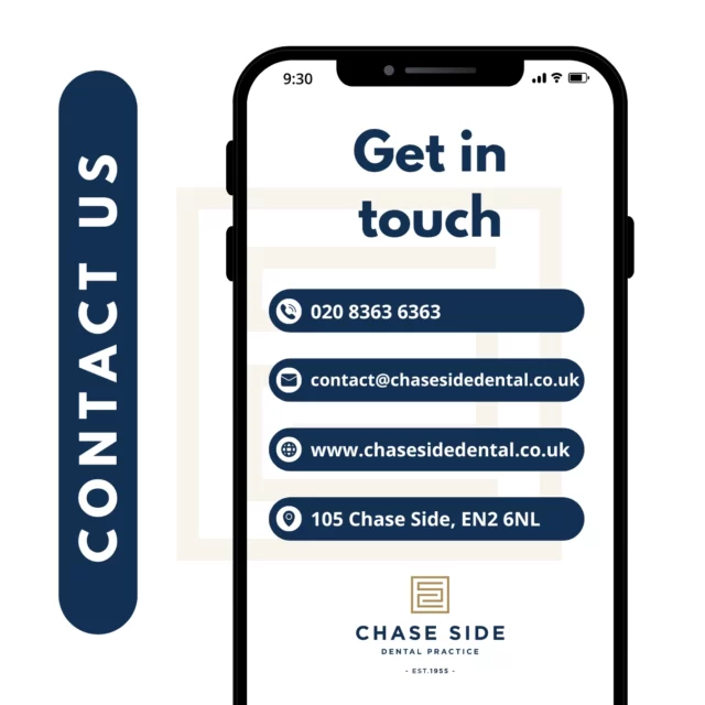 Got questions or need assistance?💬

The best ways to reach us are by phone or email. However, feel free to send us a DM on Instagram or Facebook as well.

📞 020 8363 6363
📧 contact@chasesidedental.co.uk
💻 www.chasesidedental.co.uk
📍 105 Chase Side, EN2 6NL

We're here to help and look forward to hearing from you!✨

#GeneralDentistry #SmileWithConfidence #chasesidedentalpractice #chaseside #enfield #dentistenfield #dental #dentist #dentalhealth #dentistlondon #northlondondentist #implants #teethwhiteninglondon #endodontics #compositebonding #generaldentistrylondon #hygienelondon #hygienistlife