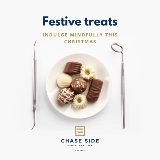 The holiday season brings plenty of sweet treats but it’s important to consider their impact on our oral health.🎄

Sugar feeds the bacteria in your mouth, creating acids that can weaken enamel and lead to cavities.

Enjoying a treat occasionally is not harmful when paired with proper oral hygiene. Here are some tips to help protect your smile during the holidays:

✨ Brush twice a day with fluoride toothpaste
✨ Floss daily to remove food particles between teeth
✨ Drink water after consuming sweets to rinse away sugar

Celebrate the season responsibly by balancing indulgence with care for your oral health. A healthy smile is always in season!

#OralHealthAwareness #HolidaySweets #HealthySmile #DentalCareTips #chasesidedentalpractice #chaseside #enfield #dentistenfield #dental #dentist #dentalhealth #dentistlondon #northlondondentist #implants #teethwhiteninglondon #endodontics #compositebonding #generaldentistrylondon #hygienelondon #hygienist