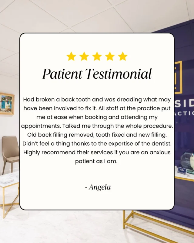 ⭐⭐⭐⭐⭐

We're so grateful for this wonderful feedback. Helping our patients feel safe and supported is always our top priority. 💙

#5StarReview #PatientTestimonial #PatientCare #AnxietySupport  #DentalAnxiety #PatientExperience #ThankYou #Enfield #EnfieldDentist #ChaseSideDentalPractice