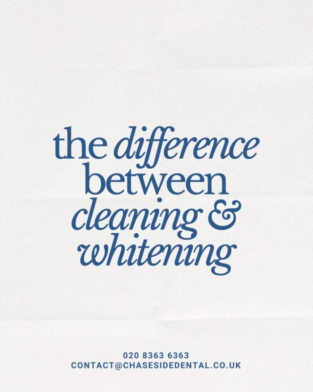 ✨ Dental Cleaning vs Teeth Whitening ✨

Many people think they’re the same but dental cleaning and teeth whitening serve very different purposes.

🦷 Dental Cleaning
✔️ Removes plaque and tartar build-up
✔️ Helps prevent cavities and gum disease
✔️ Improves overall oral health
✔️ May remove some surface stains from coffee, tea, wine, and smoking

✨ Teeth Whitening
✔️ Brightens the natural colour of your teeth
✔️ Cosmetic treatment for a whiter, brighter smile
✔️ Does not replace a professional dental cleaning

A healthy smile starts with clean teeth, and whitening can add that extra sparkle. ✨

Not sure which treatment is right for you? Our team is here to help you achieve your healthiest, brightest smile. 😁

#DentalCare #TeethWhitening #DentalCleaning #HealthySmile #OralHealth #SmileMakeover  #BrightSmile #Enfield #EnfieldDentist