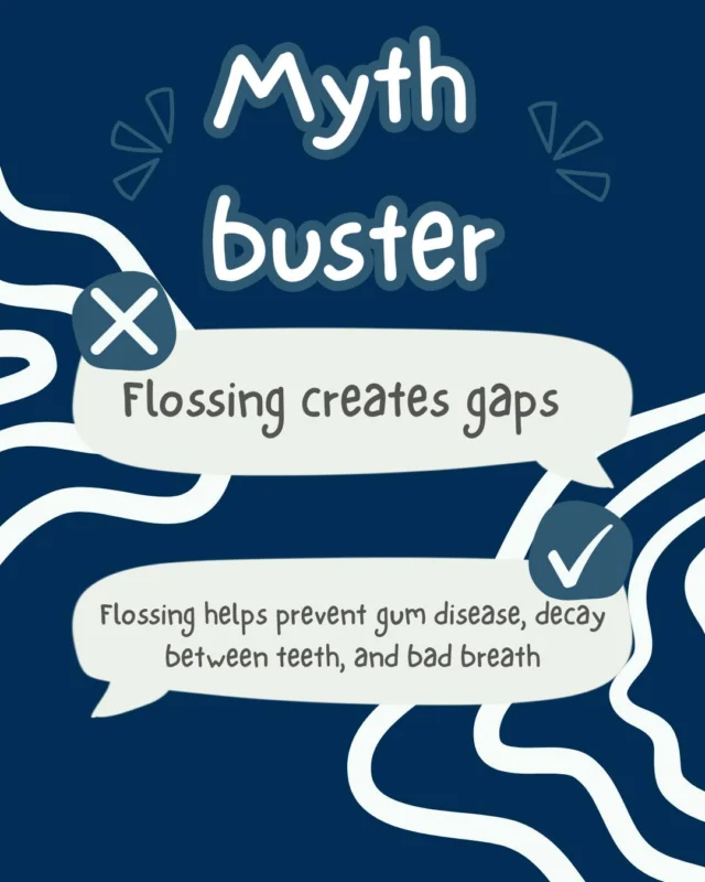 Flossing doesn't create gaps, it helps keep your teeth and gums healthy by removing plaque and food debris from places your toothbrush can't reach.

So why do some people feel like there are gaps after they start flossing? 🤔

When plaque builds up, your gums can become swollen and inflamed. As you floss consistently, that inflammation goes down and your gums return to a healthier shape. The spaces may seem more noticeable, but that's actually a sign your gums are healing—not that flossing has damaged your teeth.

Healthy gums = a healthy smile.

#DentalMyths #FlossingFacts #HealthyGums #OralHealth #DentalCare #SmileHealthy #PreventiveDentistry #HealthySmile #Enfield #EnfieldDentist #EnfieldCommunity #ChaseSideDental